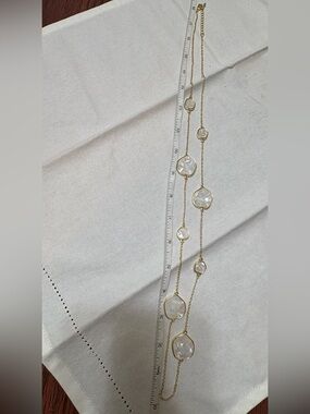 Mother of Pearl Un-branded Long Layering Necklace 36”